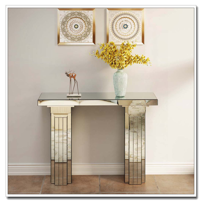 Miroir large avec miroir et miroir argenté