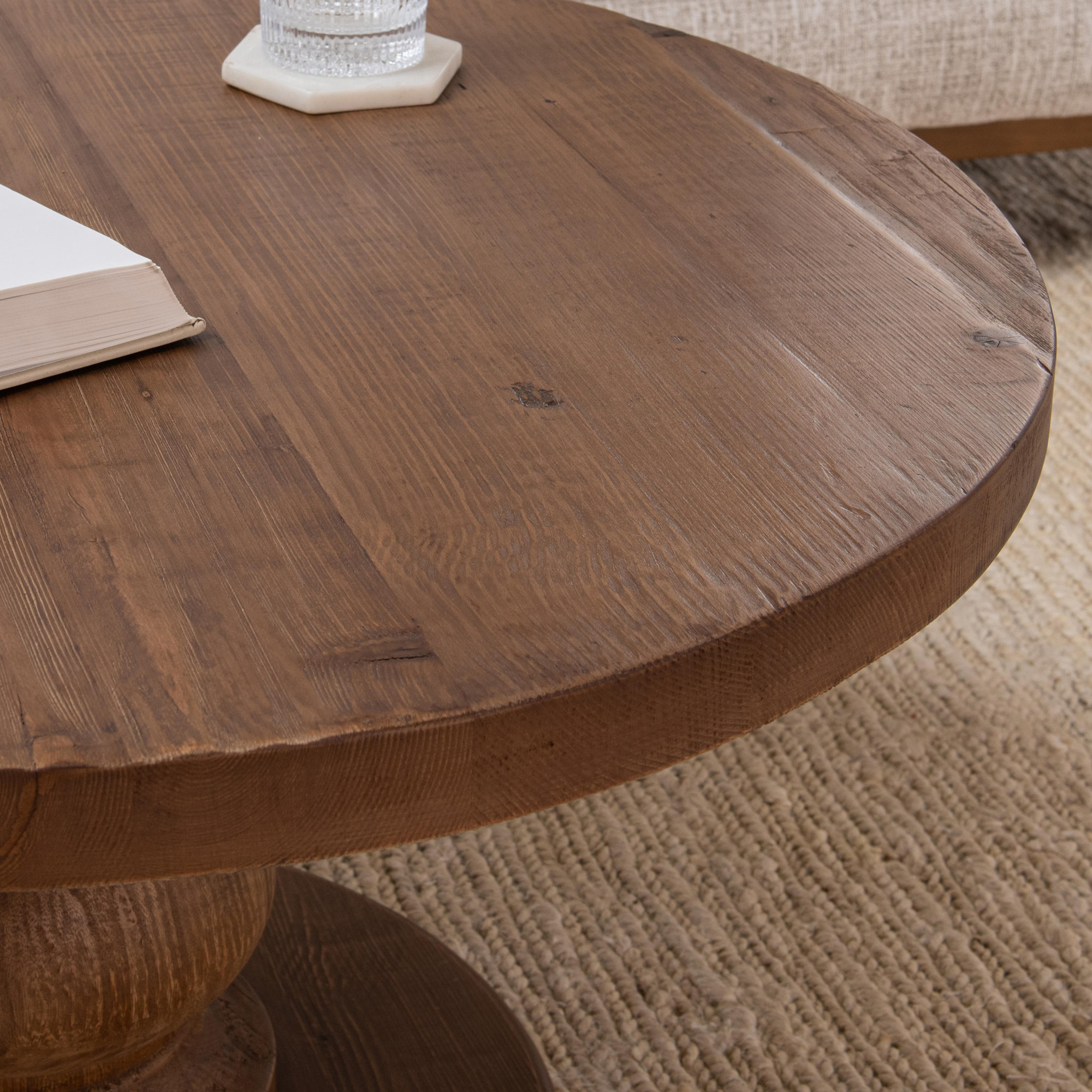 Farrer Solid Wood Single Coffee Table, Mission Brown