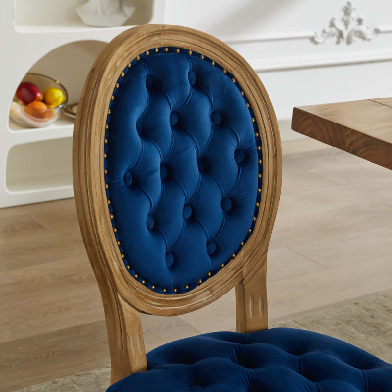 Chaise de salle à manger rembourrée Denelda, Bleu