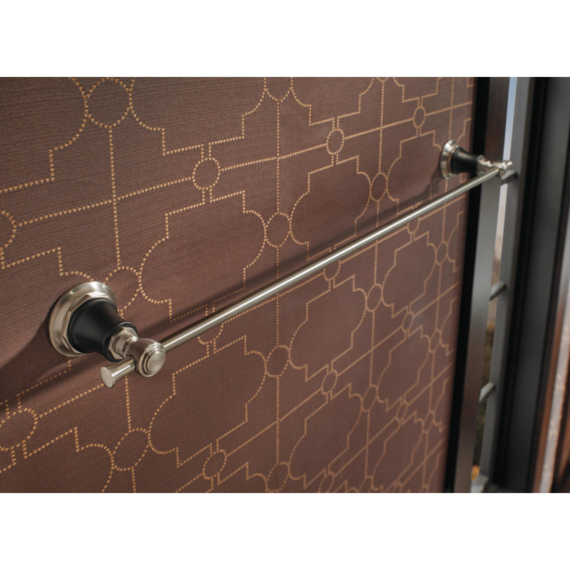 Rook® 24" Wall Mounted Towel Bar, Luxe Nickel/Matte Black
