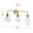 Amoll 3-Light Glass Shade Gold Finished E26 Dimmable Farmhouse Vanity Light Fixture