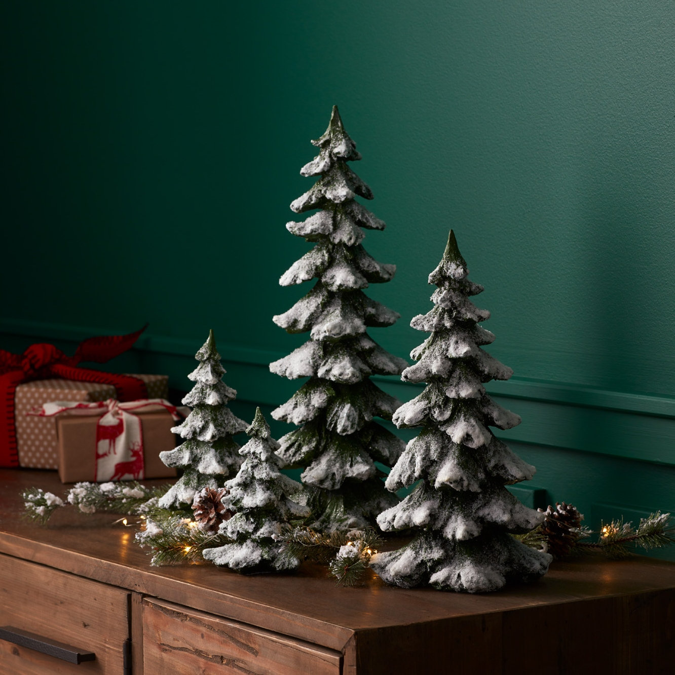 4-Piece Tabletop Tree Set, Green