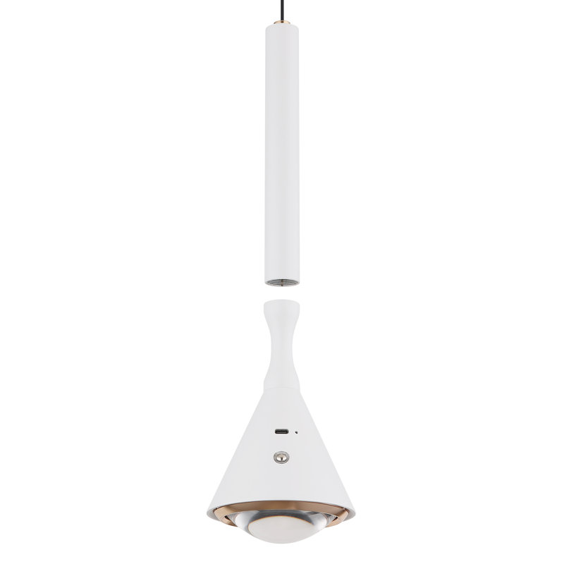 1 - Light LED Geometric Pendant, White