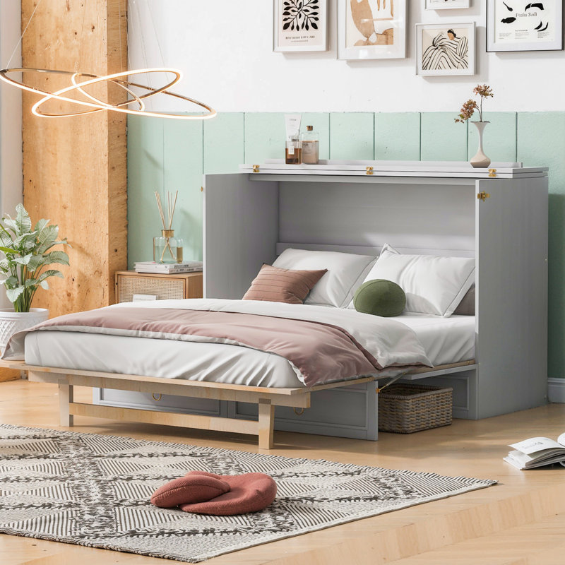 Grand lit escamotable avec grands tiroirs