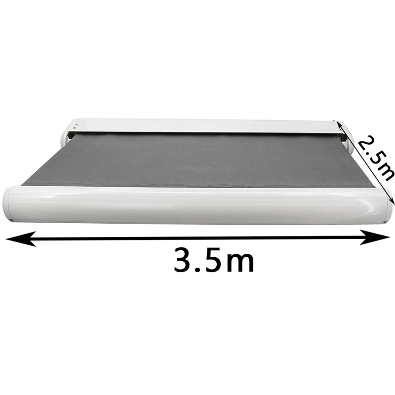 Dakota Fields 350cm W x 250cm D Fabric Gray Cover Retractable Patio Awning