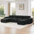 U-shaped Boneless Sofa,Tufted Design,32D High Density Sponge Bottom,Anti-Slip Design,No Assembly Required,Free Combination,Movable Ottomans For Living Rooms,Home Theater-976227150-976227148