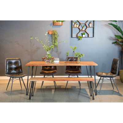 Banc de salle à manger en acacia naturel