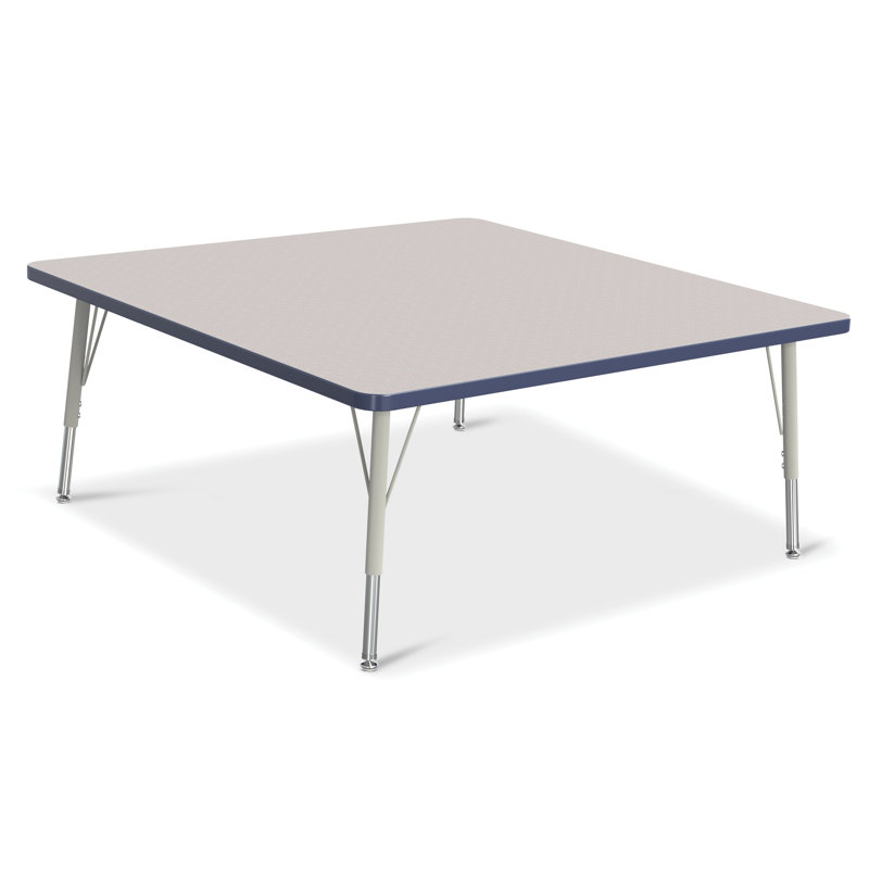 Berries® Square Activity Tables, Elementary size: 15" - 24" H, Gray / Navy