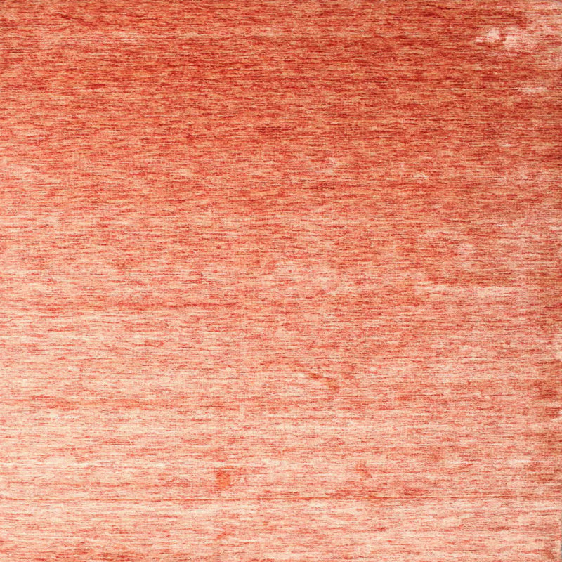 Tapis de zone rouge/jaune contemporain, Carré 5 pi