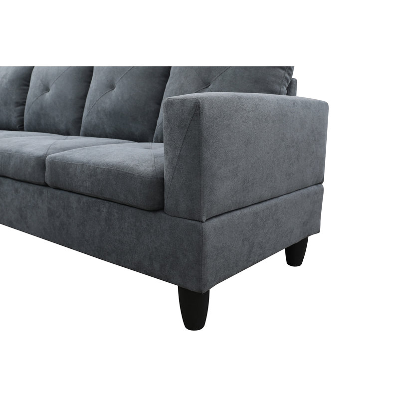 Canapé modulaire 3 pièces Tijay, Velours gris