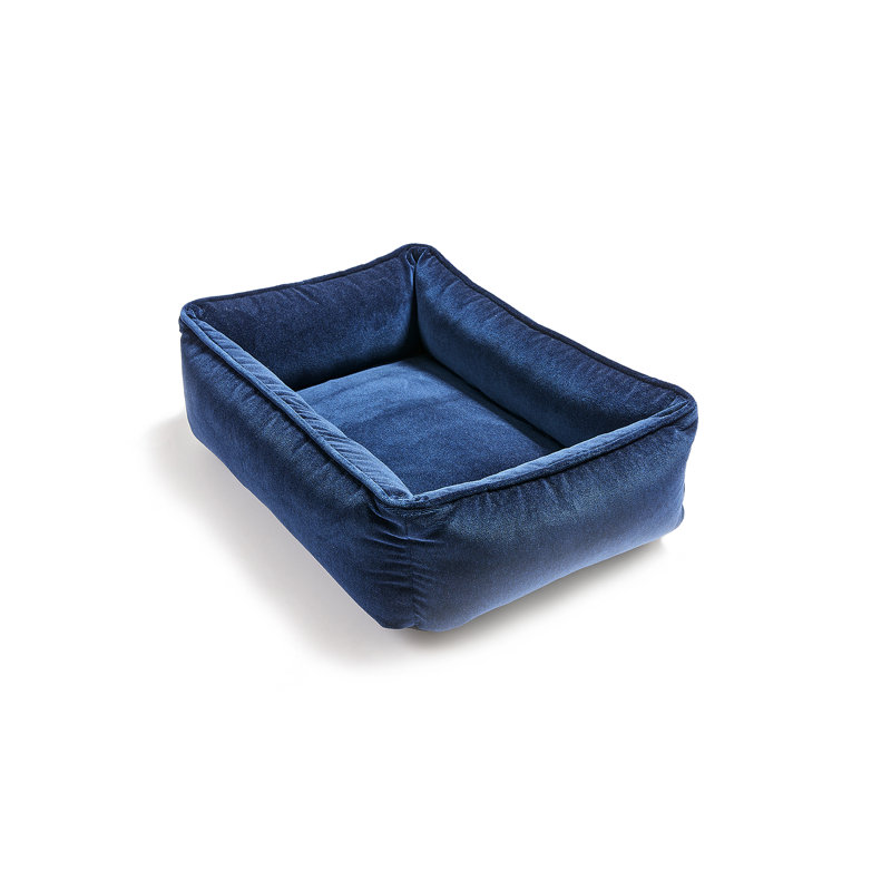 The House Of Scalamandre Polyester Pet Bed, Petit (l 26 po x P 12 po x H 7 po), Bleu marine