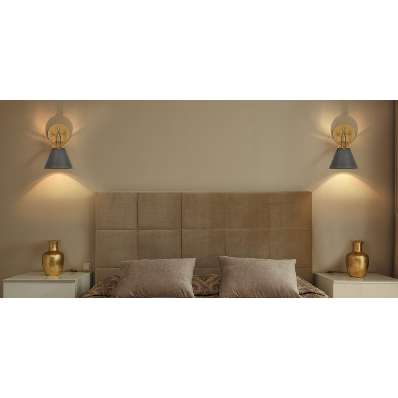 Bianco Small 1 - Light Dimmable Armed Sconce, Brown Brass/Silver
