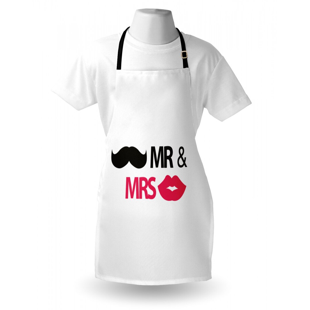 Schürze Funny Stencil Art Lips Moustache Mr and Mrs