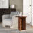 Potbelly 20" Round Side Table with Cross Base in Alder White | Mid-Century Modern Accent Table for Living Room or Bedroom-1663181619
