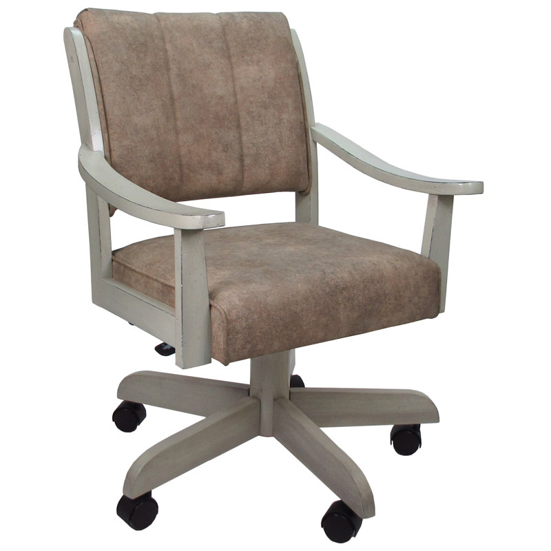 Chaise à roulettes limitée en bois massif, Bois beige