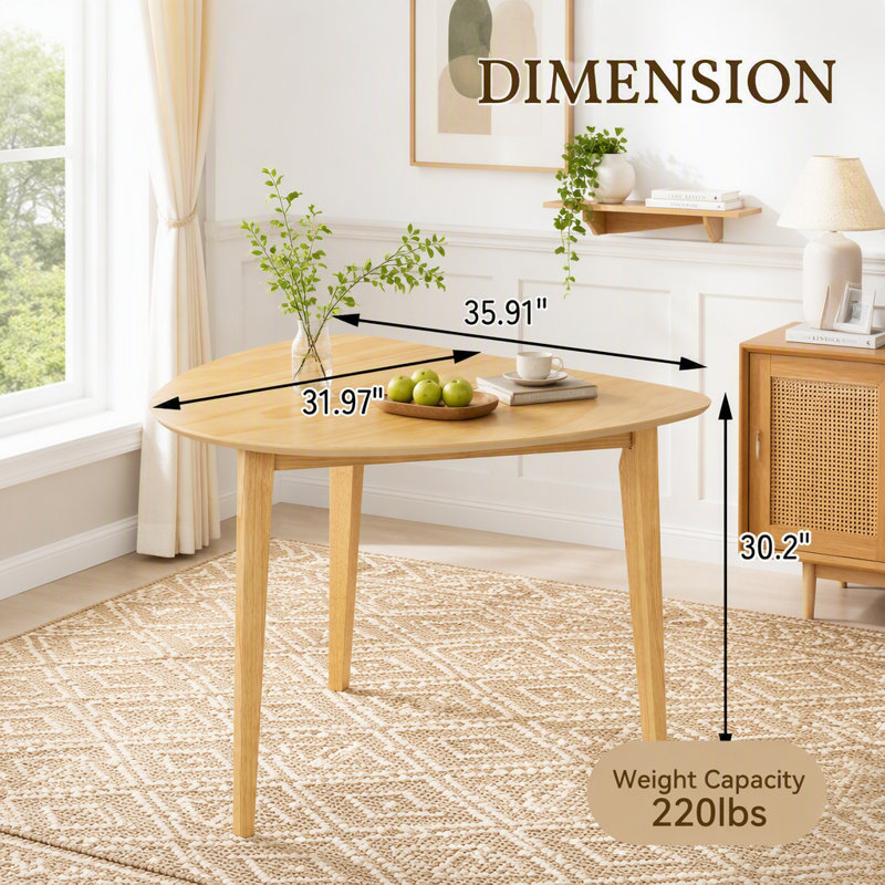 Triangular Modern Side Table – Space-Saving Geometric Design, Natural