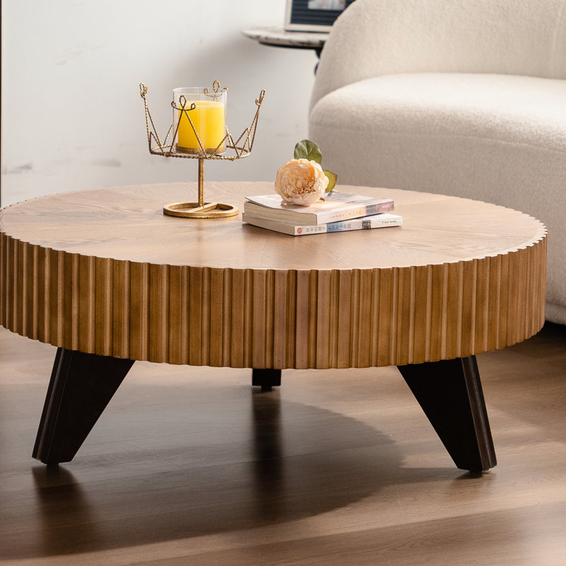 35.4" Coffee Table. Solid Wood Legs & Surface. Retro Style For Home. Versatile Function. Offered 35.4", Built With Fine . For Office Decor. Protected