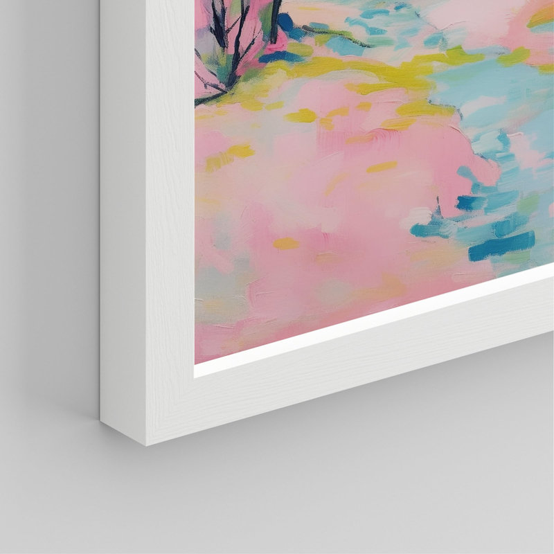 «Vibrant Landscape And Pineapple Colorful», impression sur papier encadrée de 4 pièces, Blanc, H 10 po x l 8 po