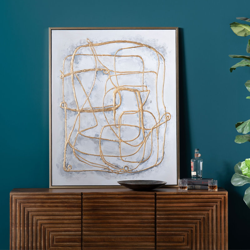 «Gilded Lines», art mural encadré sur toile