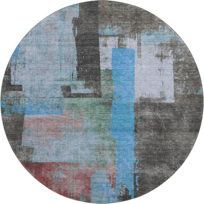 Premium Machine Washable Otte AMF1779 Blocks Rug