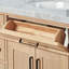Meuble-lavabo simple en bois massif 42 po avec plateau en marbre Carrara de 1,5 po Thornaby-51428955-40743929