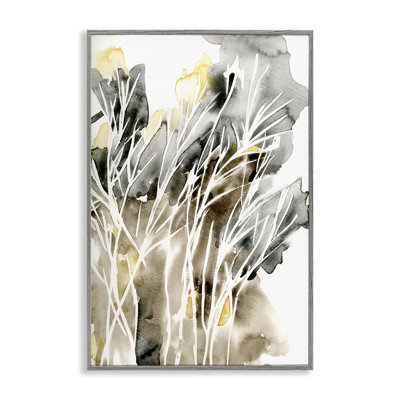  White Strands Watercolor Black Framed Giclee Art by Regina Moore