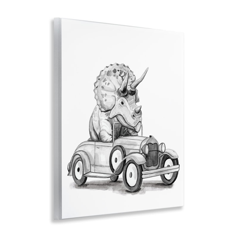 Tricératops dans une plaque murale rétro, design par Rachel Nieman