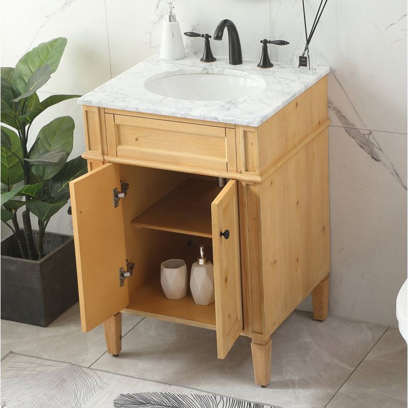 Ensemble de meuble-lavabo simple 24 po Rivers, Bois naturel