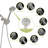 Multi Function Shower , 4.7" Rain Showerhead & 8 Hand Shower, Brushed Nickel Look Handheld Dual System-124583770