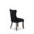 Denison Parson Chairs - Button Tufted Nailhead Black Polyester Fabric Padded Dining Chairs, Set of 2, Mahogany-210702696