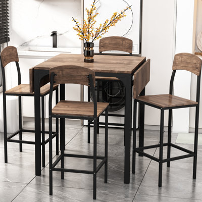 Ensemble de table de salle à manger à abattants 5 pièces à hauteur de comptoir avec chaises pour 4 personnes Dorset Farmhouse