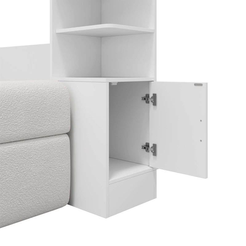 Lit escamotable mural avec canapé et rangement, solution peu encombrante pour le bureau à domicile et la chambre d'amis (matelas non inclus)