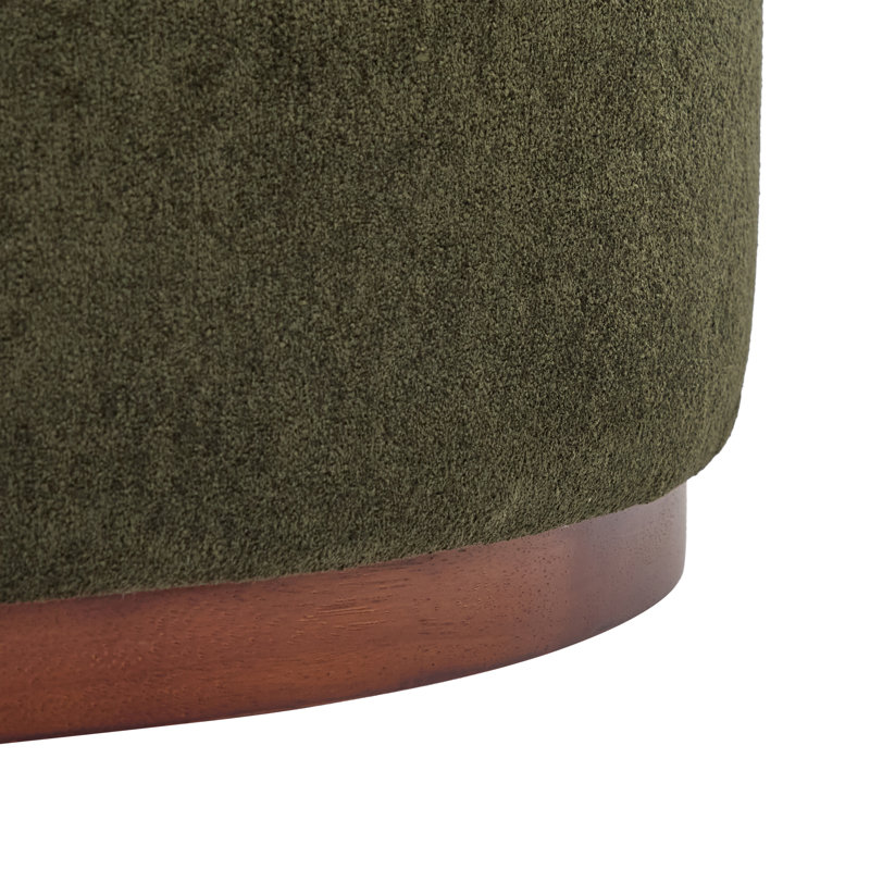 Repose-pieds rembourré avec rangement, Velours vert olive