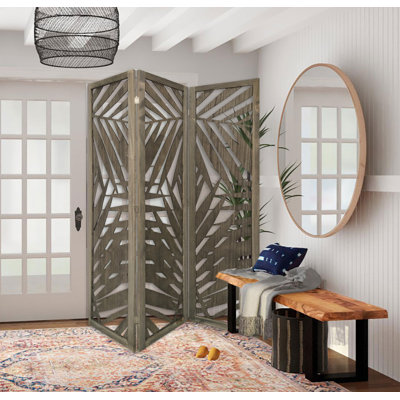Leithgow 48'' W x 67'' H 3 - Panel Solid Wood Folding Room Divider