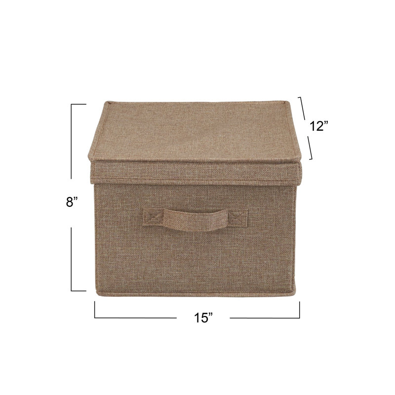 Latte Linen Large Stackable Storage Box with Lid Set