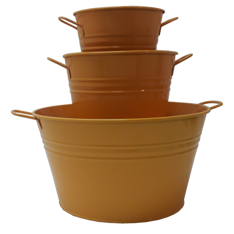 Reposa Metal Pot Planter, Saffron