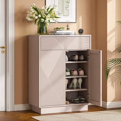 12 Pair Solid Wood Shoe Storage Cabinet
