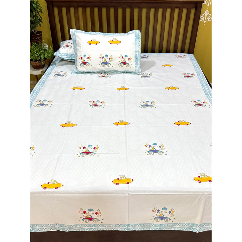 Ensemble de draps en coton pour enfants avec taies d'oreiller