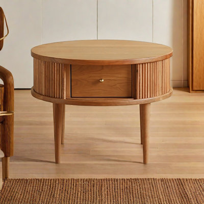 Table basse ronde en cerisier