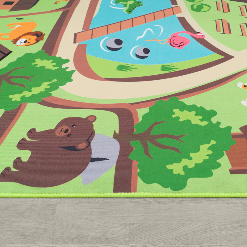 Hopkinton Flatweave Green Rug, Rectangle 140 x 200cm