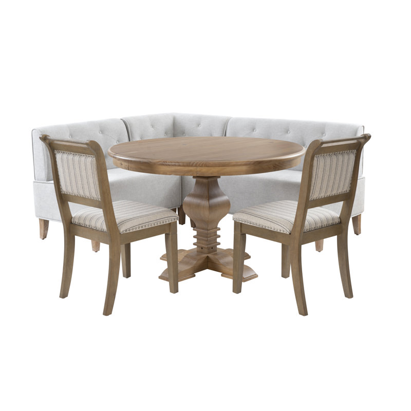 Hernandes 4-Piece Natural Upholstered Nook Set
