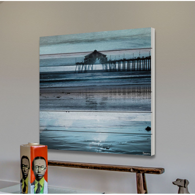 Reproduction d'art sur toile tendue "Reflection Of The Pier" par Parvez Taj, H 24 po x l 24 po x P 1,5 po