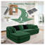 Canapé modulaire en L 106 po en forme de L vert Teddy, aucun assemblage requis-823623759-823623754