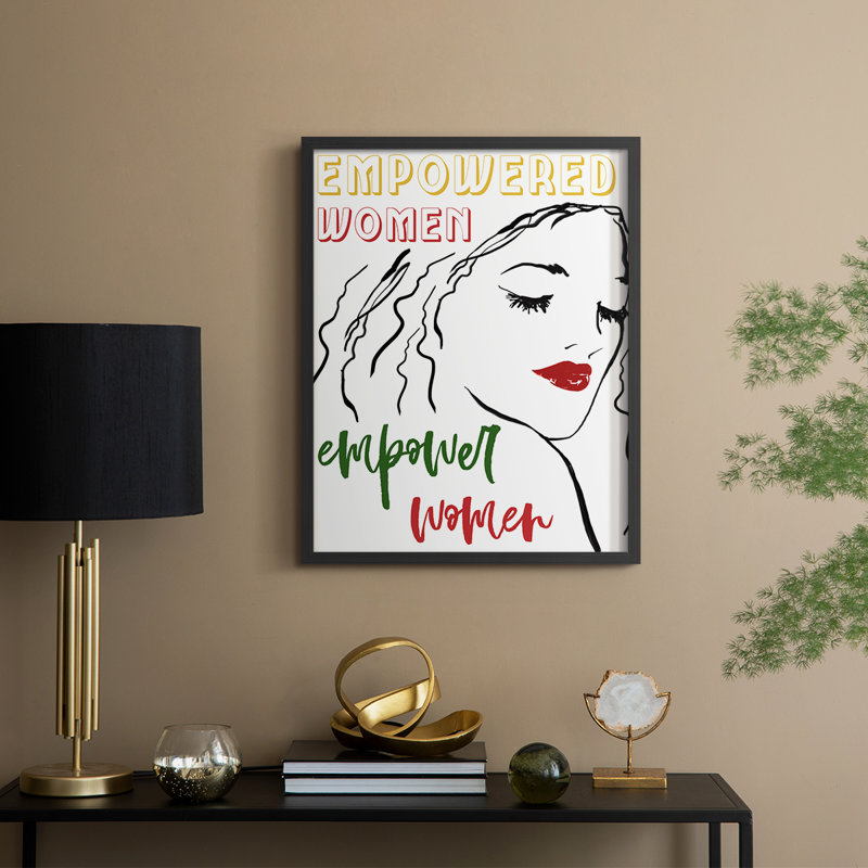 Empowered Women, reproduction encadrée - bois massif, Noir, noir, noir, noir, H 30 po x l 24 po