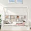Wooden House Bed With Trundle And Shelves-1895670205