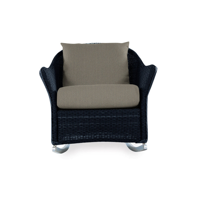 Weekend Retreat Outdoor Rocker Chair, Demo Oatmeal, Ebony