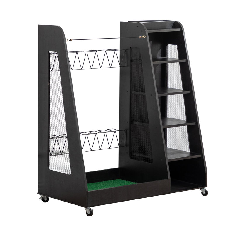 Support de rangement pour club de golf en bois avec roues Bowie, Noir