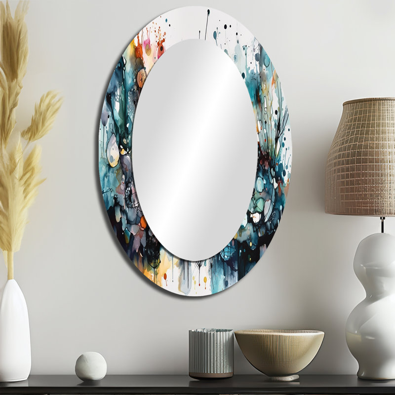 Captive Boho Dance II - Miroir mural moderne ovale, 36 po x 24 po