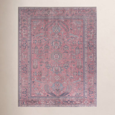 Brixey Red Washable Oriental Rug