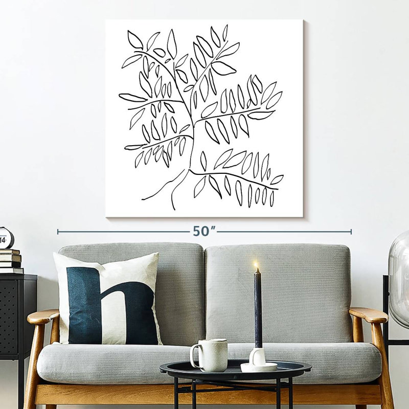 Harnek, un arbre noir et blanc, H 33 po x l 33 po